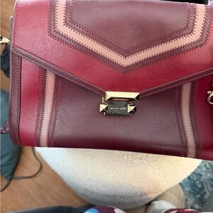 Michael Kors Burgundy and Pink Crossbody Bag